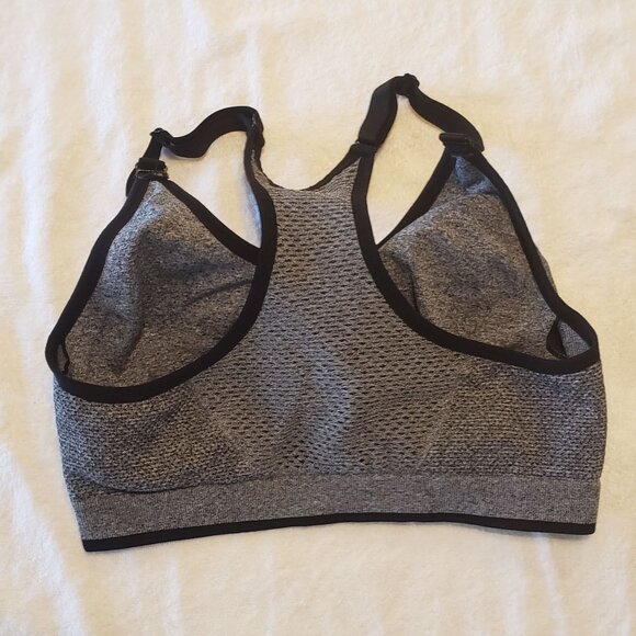New Balance Grey with Black piped trim Exercise Bra lined size S - Picture 2 of 3